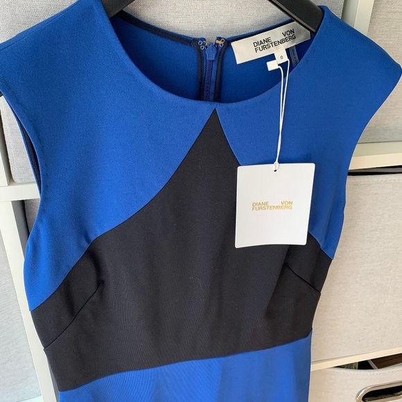 Diane Von Furstenberg Colorblock Sheath Dress NWT Size 0 - Picture 5 of 9
